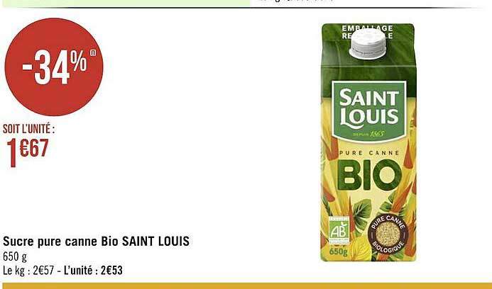 sucre pure canne bio saint louis