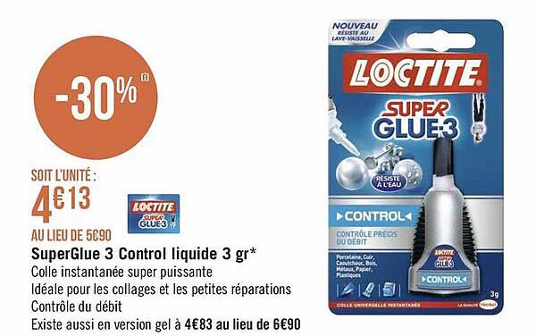 superGlue 3 control liquide 3 gr loctite