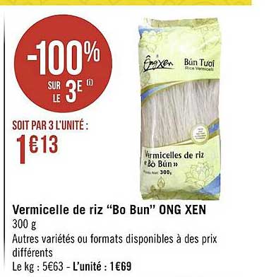 vermicelle de riz "bo bun" ong xen