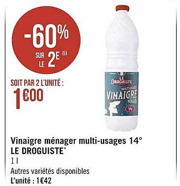 vinaigre ménager multi-usages 10° le droguiste