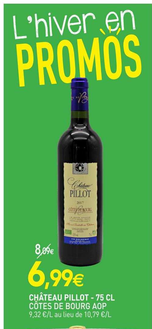 château pillot côtes de bourg aop - 75 cl