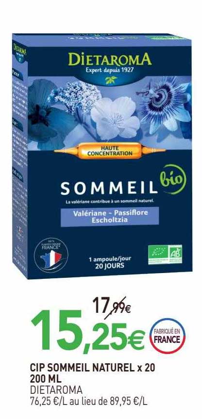 cip sommeil naturel x 20 dietaroma 200ml