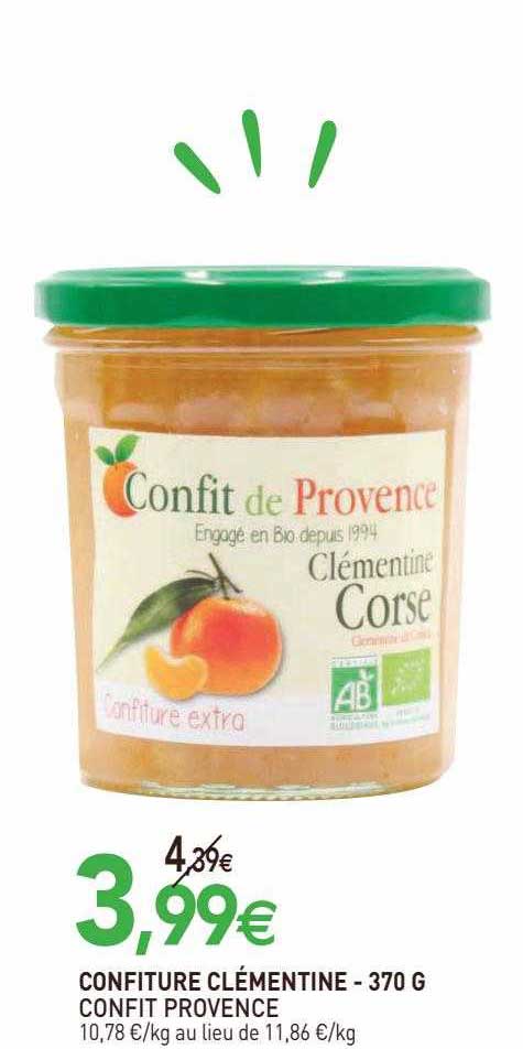 Confiture Clémentine Confit Provence - 370 G