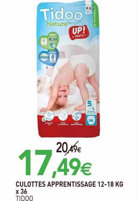 culottes apprentissage x 36 tidoo - 12-18 kg