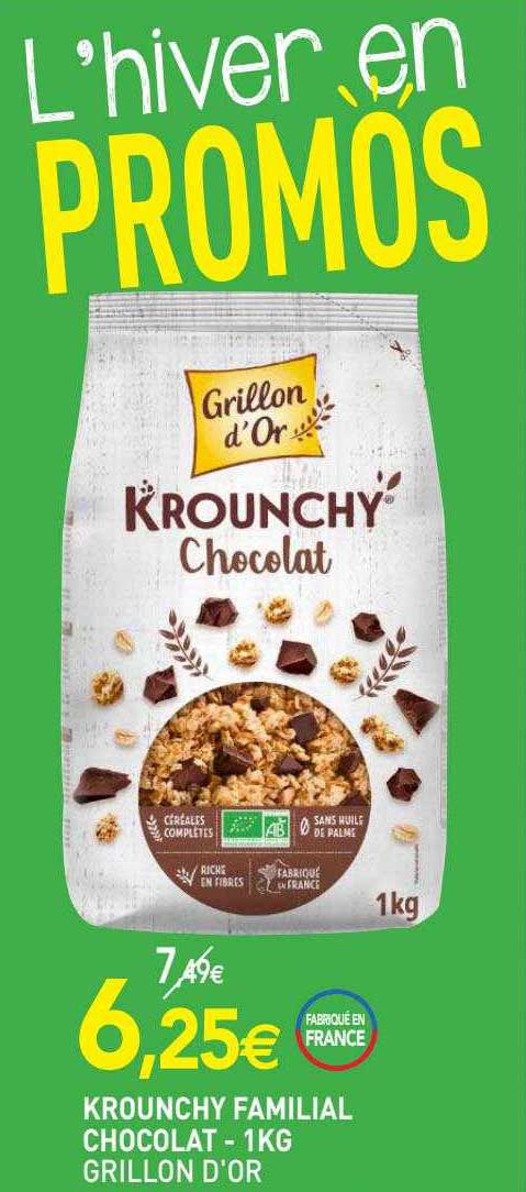 krounchy familial chocolat grillon d'or - 1 kg