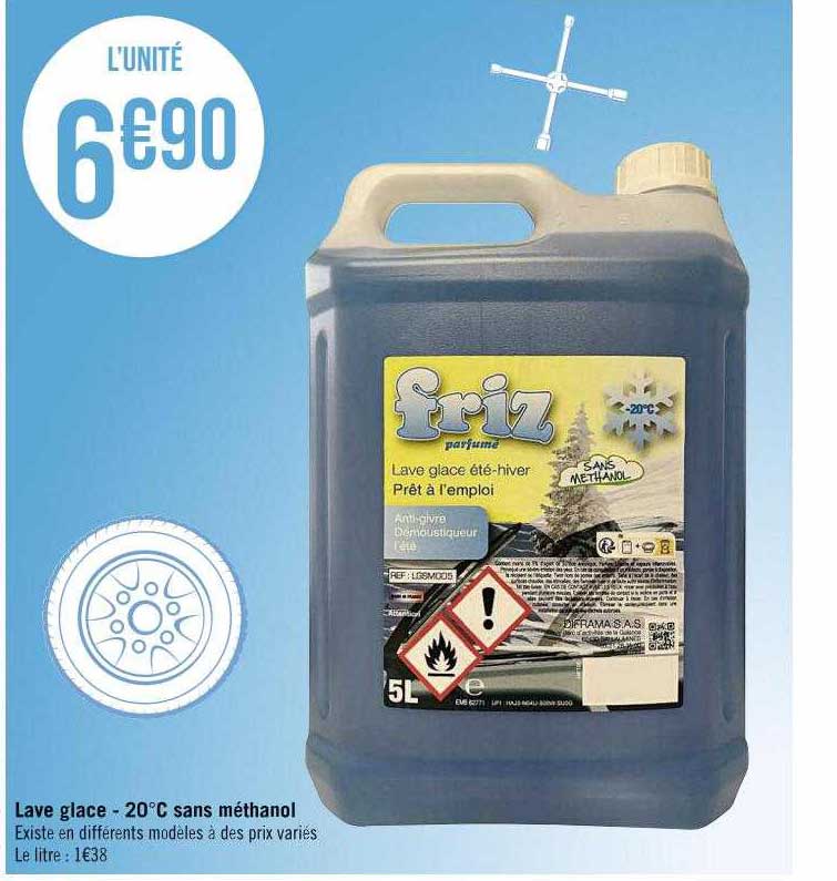lave glace -20°c sans méthanol friz