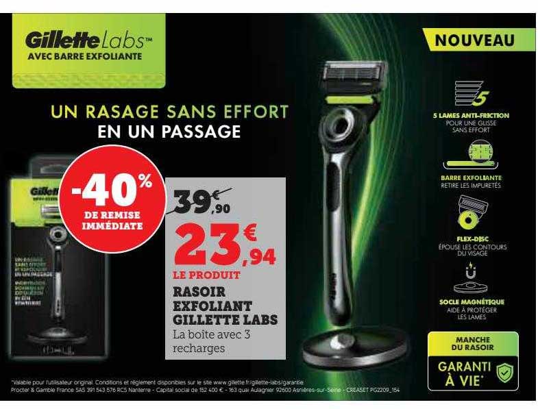 rasoir exfoliant gillette labs