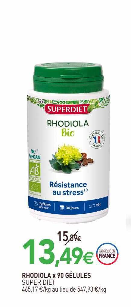 rhodiola x 90 gélules super diet