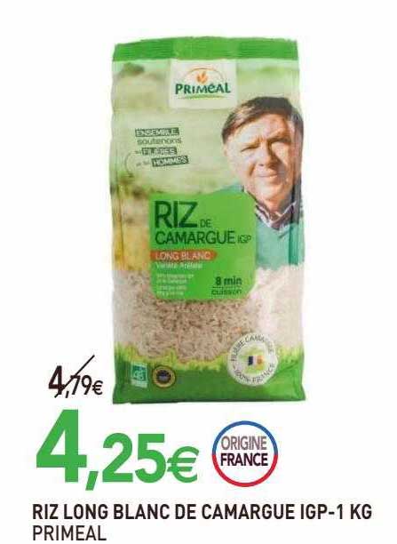 Riz Long Blanc De Camargue Igp Priméal - 1 Kg