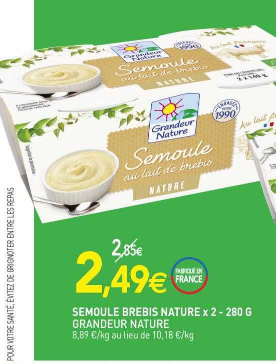 semoule brebis nature x 2 grandeur nature - 280 g