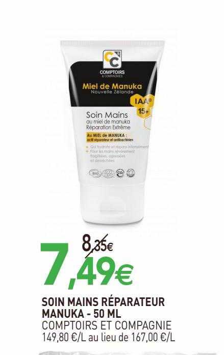 soin mains réparateur manuka comptoirs et compagnie - 50ml