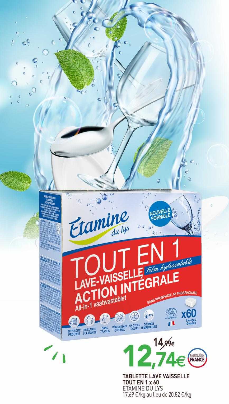 tablette lave vaisselle tout en 1 x 60 étamine du lys