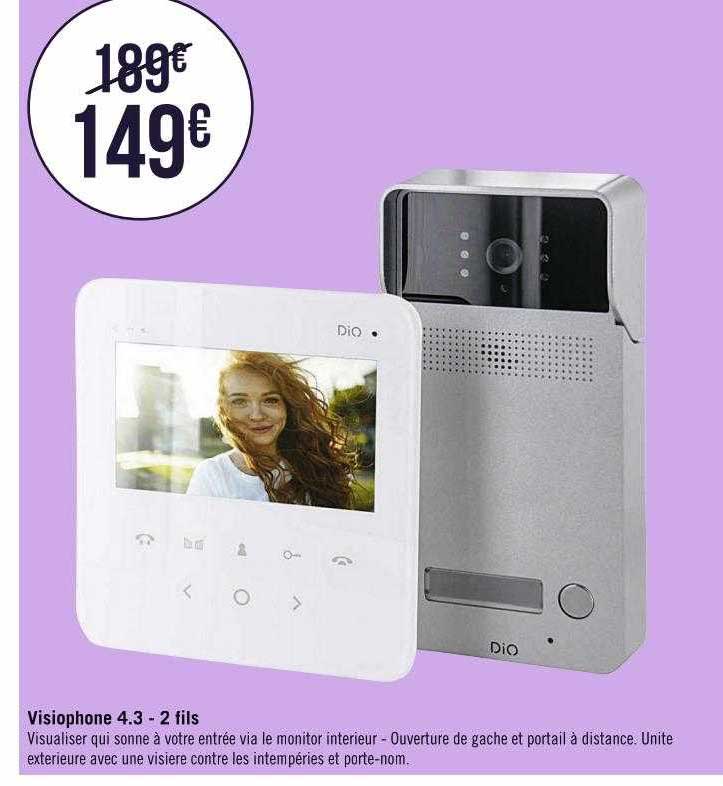 visiophone 4.3 - 2 fils dio