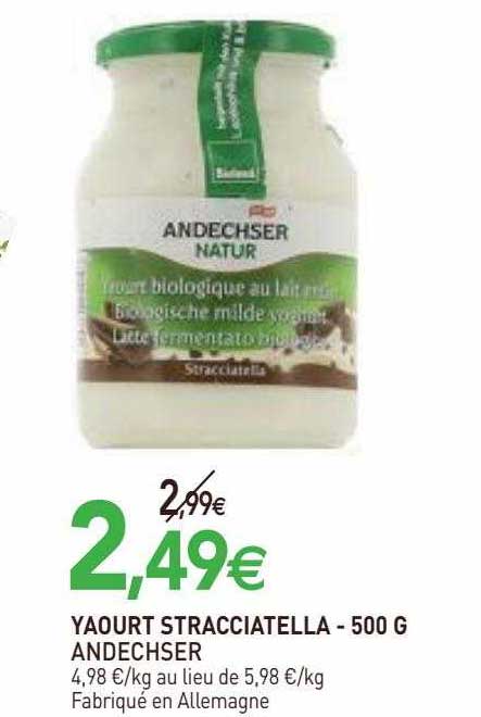 Yaourt Stracciatella Andechser - 500 G