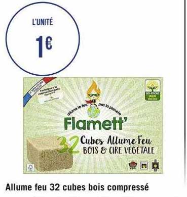 Allume Feu 32 Cubes Bois Compressé