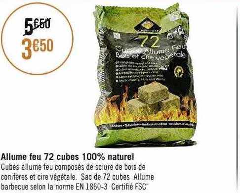 Allume Feu 72 Cubes 100% Naturel