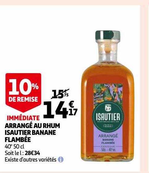 arrangé au rhum isautier banane flambée