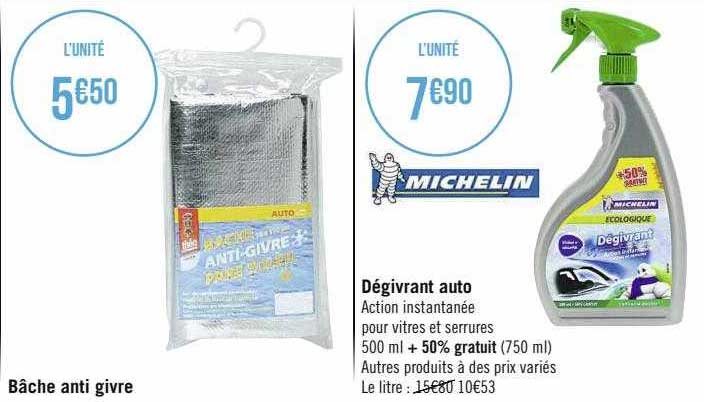 bâche anti givre, dégivrant auto michelin