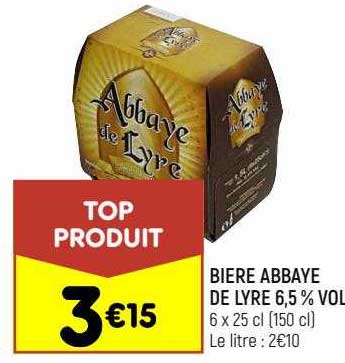 bière abbaye de lyre 6,5% vol.