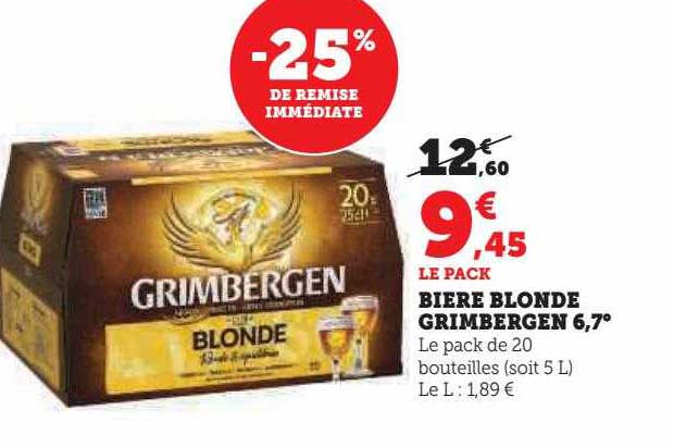 Bière Blonde Grimbergen 6,7°