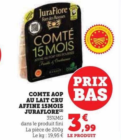 compte aop au lait cru affiné 15 mois juraflore