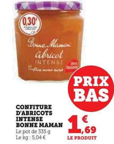 confiture d'abricots intense bonne maman