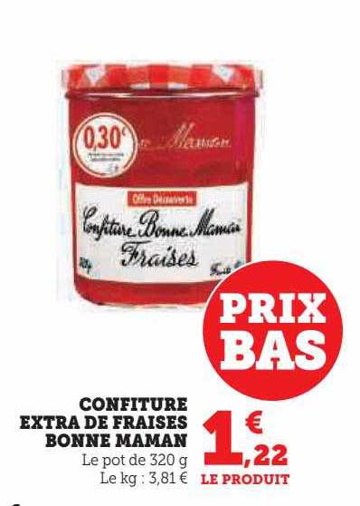confiture extra de fraises bonne maman