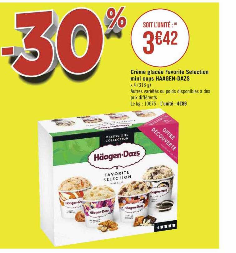 crème glacée favorite sélection mini cups häagen-dazs