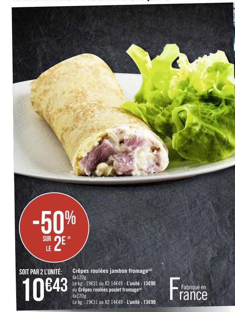 Crêpes Roulées Jambon Fromage Ou Crêpes Roulées Poulet Fromage