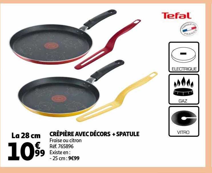 crêpière avec décors + spatule tefal