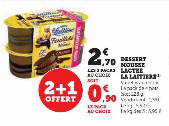 dessert mousse lactée la laitière