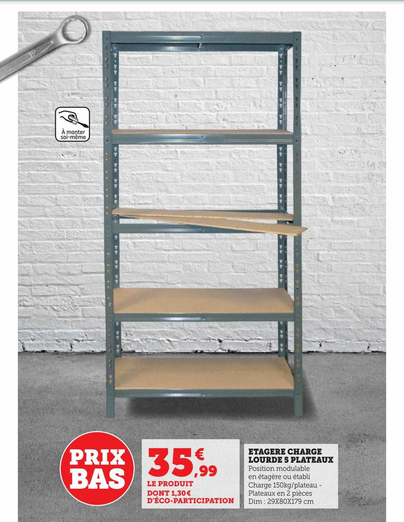 étagère charge lourde 5 plateaux