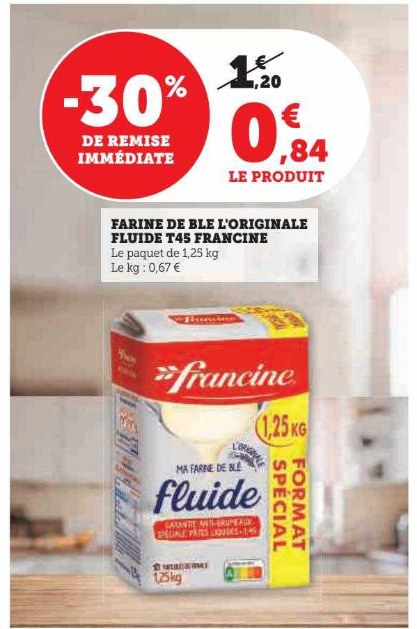 farine de blé l'originale fluide t45 francine
