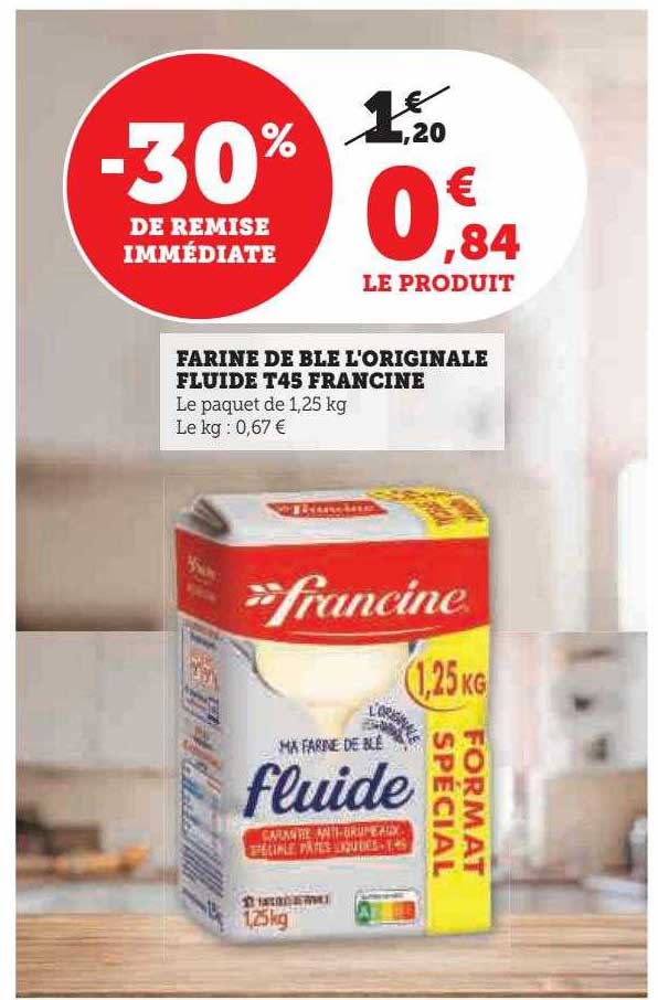 farine de blé l'originale fluide t45 francine