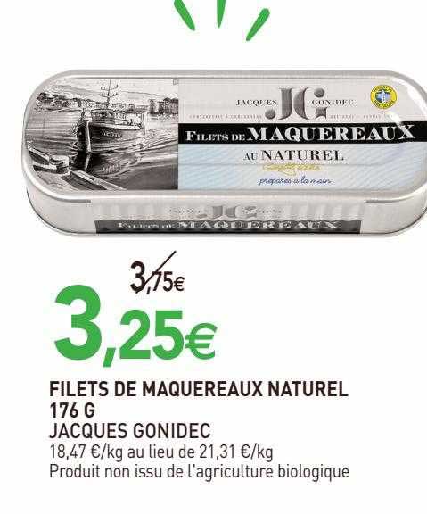 filets de maquereaux naturel jacques gonidec - 176 g