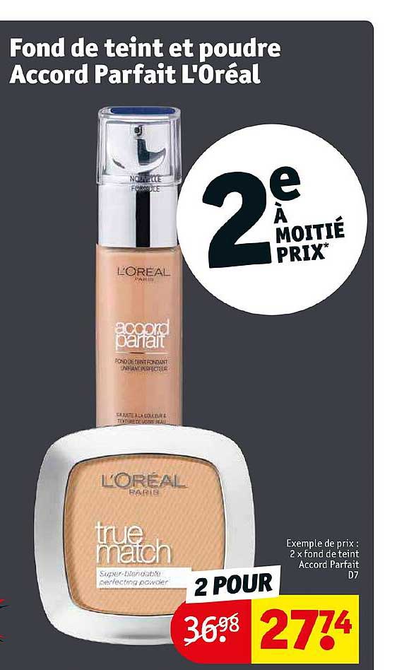 fond de teint et poudre accord parfait l'oréal