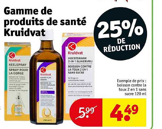 gamme de produits de santé kruidvat