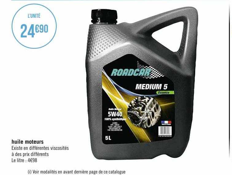 huile moteurs roadcar