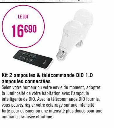 kit 2 ampoules & télécommande dio 1.0 ampoules connectées