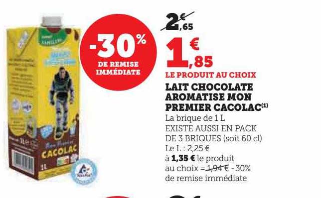 lait chocolate aromatisé mon premier cacolac