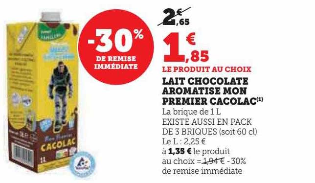 lait chocolaté aromatisé mon premier cacolac