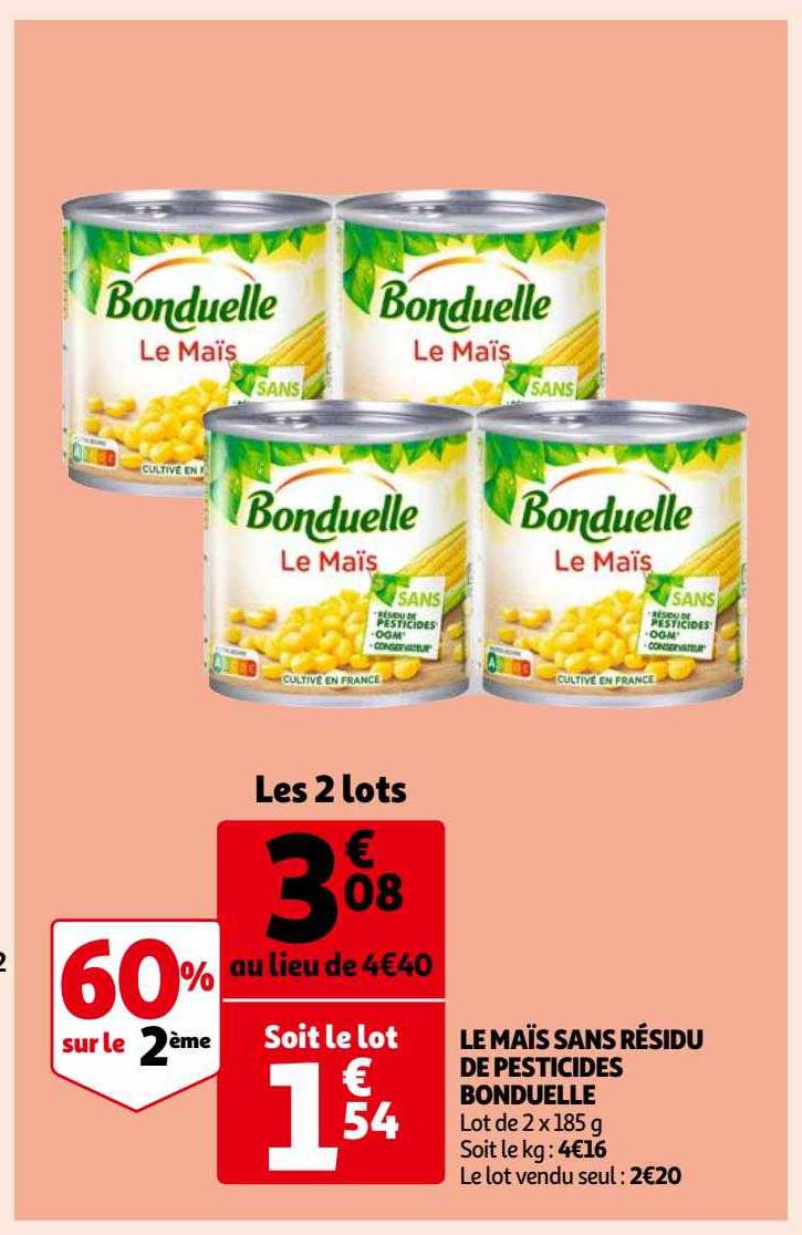 le maïs sans résidu de pesticides bonduelle