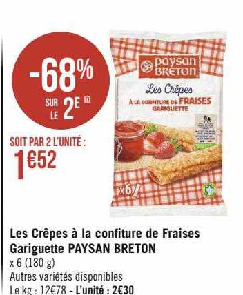 les crêpes à la confiture de fraises gariguette paysan breton