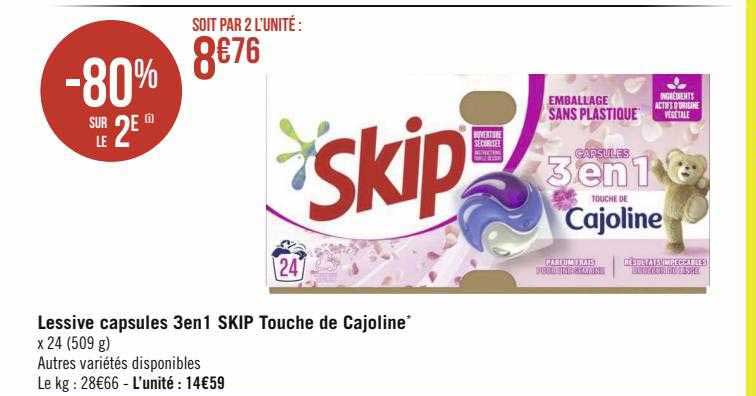 Lessive Capsules 3 En 1 Skip Touche De Cajoline