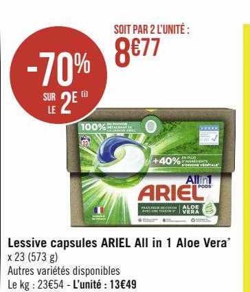 lessive capsules ariel all in 1 aloe vera