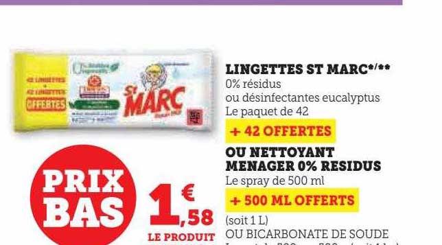 lingettes st marc ou nettoyant ménager 0% résidus