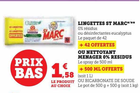lingettes st marc ou nettoyant ménager 0% résidus