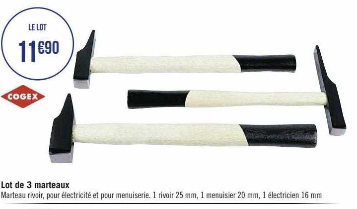 lot de 3 marteaux cogex