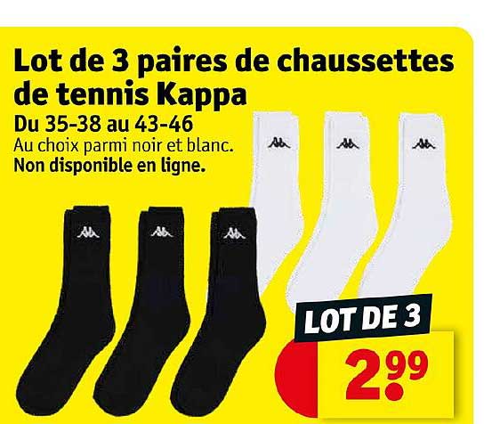 Lot De 3 Paires De Chaussettes De Tennis Kappa
