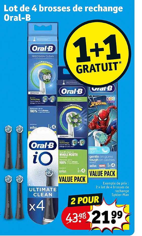 lot de 4 brosses de rechange oral-b